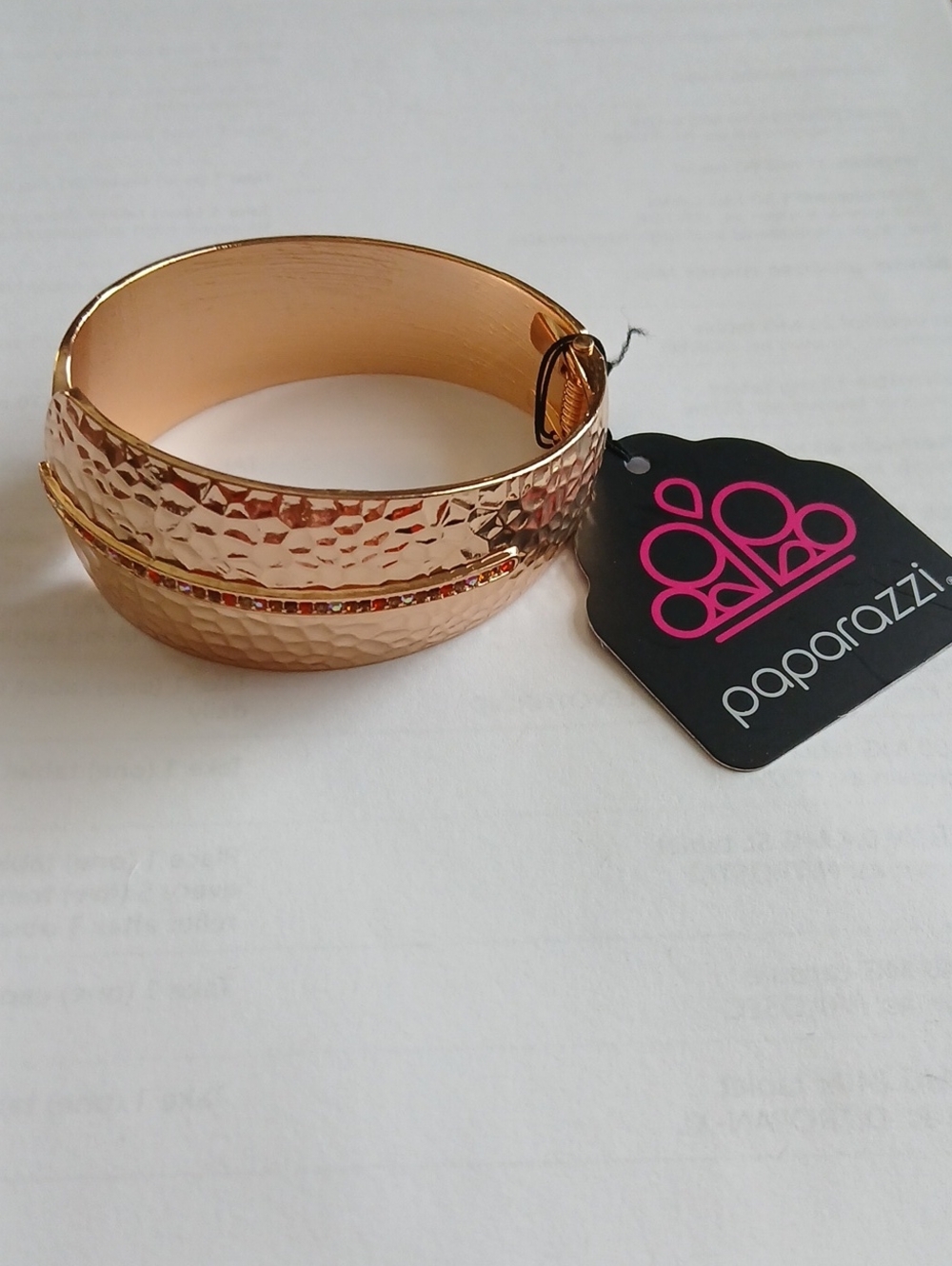 Paparazzi Rose Gold Textured Hinge Bracelet